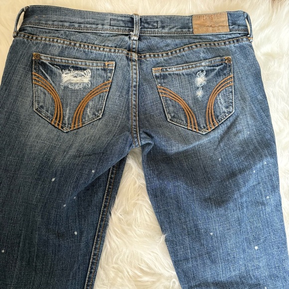 Hollister Low Rise Y2K Super Distressed Blue Women's Jeans Size 1 - Picture 11 of 15